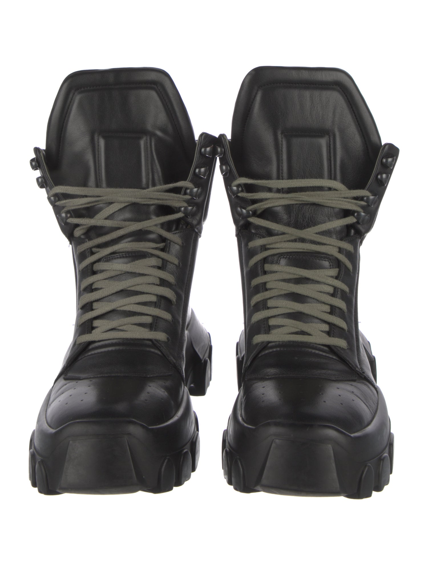 Rick Owens Leather Lace-Up Boots